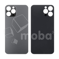 Задняя крышка для iPhone 12 Pro Max (A2411) Серый (стекло, широкий вырез под камеру, логотип)