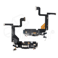 Шлейф для iPhone 13 Pro (A2640) на системный разъем/микрофон Черный - Премиум