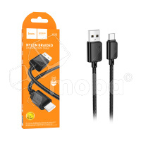 Кабель USB - Type-C Hoco X113 (3А, оплетка нейлон) Черный