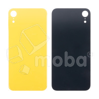 Задняя крышка для iPhone Xr (A2105) Желтый (стекло, монолит, широкий вырез под камеру, логотип) - Премиум