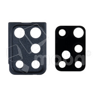 Стекло камеры для Samsung Galaxy A21s (A217F) в сборе с рамкой Черный