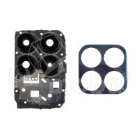 Стекло камеры для Huawei Honor X8a 4G (CRT-LX1) в сборе с рамкой Голубой