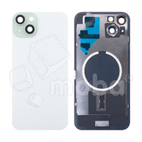 Задняя крышка для iPhone 15 Plus (A3094) в сборе со стеклом камеры Зеленый (стекло, монолит, MagSafe, логотип) - Премиум