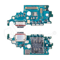 Шлейф для Samsung Galaxy S21 (G9910/Asia/America version) плата системный разъем/разъем SIM/микрофон - Премиум