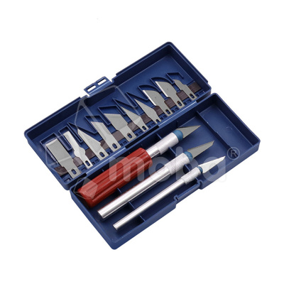 Набор скальпелей (3 рукоятки + 13 лезвий) + пластиковый бокс