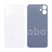 Задняя крышка для iPhone 12 mini (A2399) Белый (стекло, монолит, широкий вырез под камеру, логотип) - Премиум