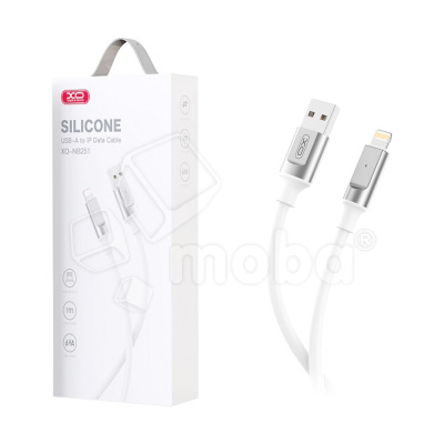 Кабель USB - Lightning XO NB251 (6A, силикон) Белый
