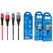 Кабель USB - Lightning Hoco X38 (2.4A, оплетка нейлон) Черный