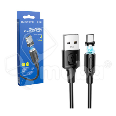 Кабель USB - Type-C Borofone BX41 (3A, магнитный) Черный