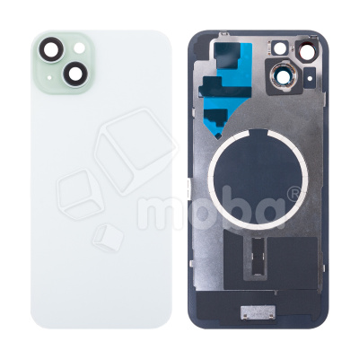 Задняя крышка для iPhone 15 Plus (A3094) в сборе со стеклом камеры Зеленый (стекло, монолит, MagSafe, логотип) - Премиум