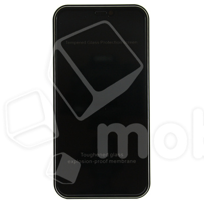 Защитное стекло "Антишпион" для iPhone X/Xs/11 Pro Черный (Закалённое, полное покрытие)