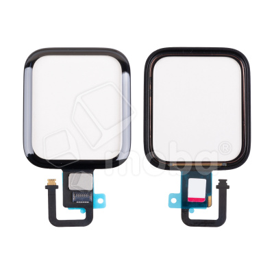 Стекло для переклейки Apple Watch 6 (44 мм) в сборе с тачскрином и OCA пленкой сапфировое Черный