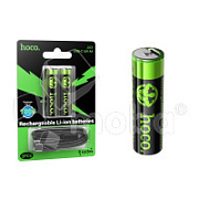 Аккумуляторные батарейки "AA" Hoco Li-ion 1.5V 2100 mAh (2 шт, перезаряжаемые, зарядка через Type-C)