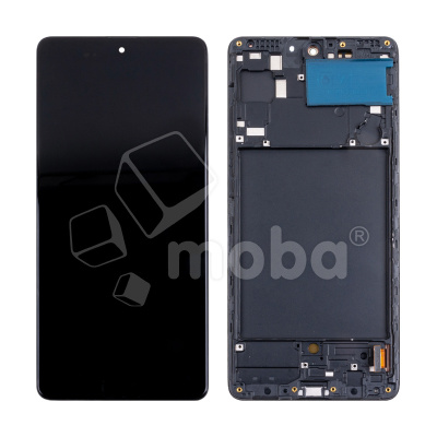 Дисплей для Samsung Galaxy A71 (A715F) модуль с рамкой Черный - (OLED) (Full Size)