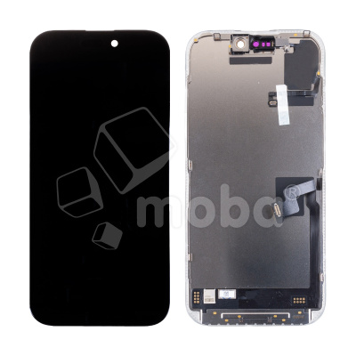 Дисплей для iPhone 16 Pro (A3293) в сборе с тачскрином Черный - (Soft OLED, Full HD, 120 Гц) (с верификацией = с привязкой без ошибки)