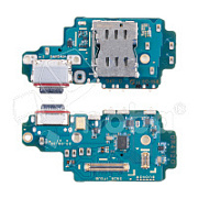 Шлейф для Samsung Galaxy S24 Ultra (S928E/Asia/America version) плата системный разъем/разъем SIM/микрофон - Премиум