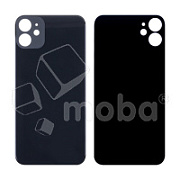 Задняя крышка для iPhone 11 (A2221) Черный (стекло, широкий вырез под камеру, логотип)
