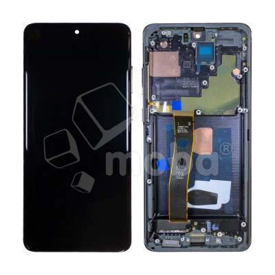 Дисплей для Samsung Galaxy S20 Ultra (G988B) модуль с рамкой Черный - (Soft OLED, 120 Гц) (Full Size)
