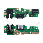 Шлейф для Tecno Spark 7 (KF6n) плата на системный разъем/разъем гарнитуры/микрофон - Премиум