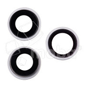 Стекло камеры для iPhone 15 Pro Max (комплект 3 шт.) Серый