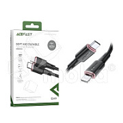 Кабель Type-C - Lightning Acefast C2-01 (3A, 30W, PD, MFI, оплетка силикон, 1.2 м) Черный