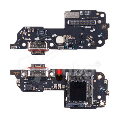 Шлейф для Xiaomi Redmi Note 14 Pro+ 5G (24115RA8EG) плата системный разъем/разъем SIM/микрофон - Премиум