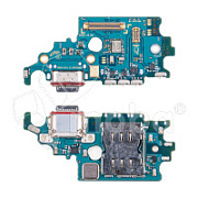 Шлейф для Samsung Galaxy S21 (G9910/Asia/America version) плата системный разъем/разъем SIM/микрофон - Премиум
