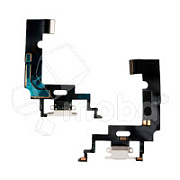 Шлейф для iPhone Xr (A2105) на системный разъем/микрофон Белый - Премиум