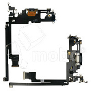 Шлейф для iPhone 12 Pro Max (A2411) на системный разъем/микрофон Черный - Премиум